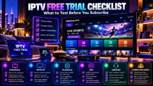 IPTV free trial checklist for channels video quality compatibility stability and support