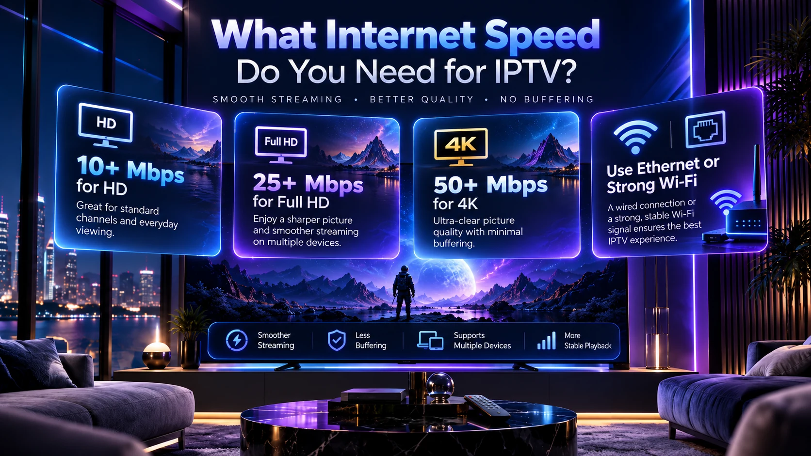 Internet speed guide for IPTV