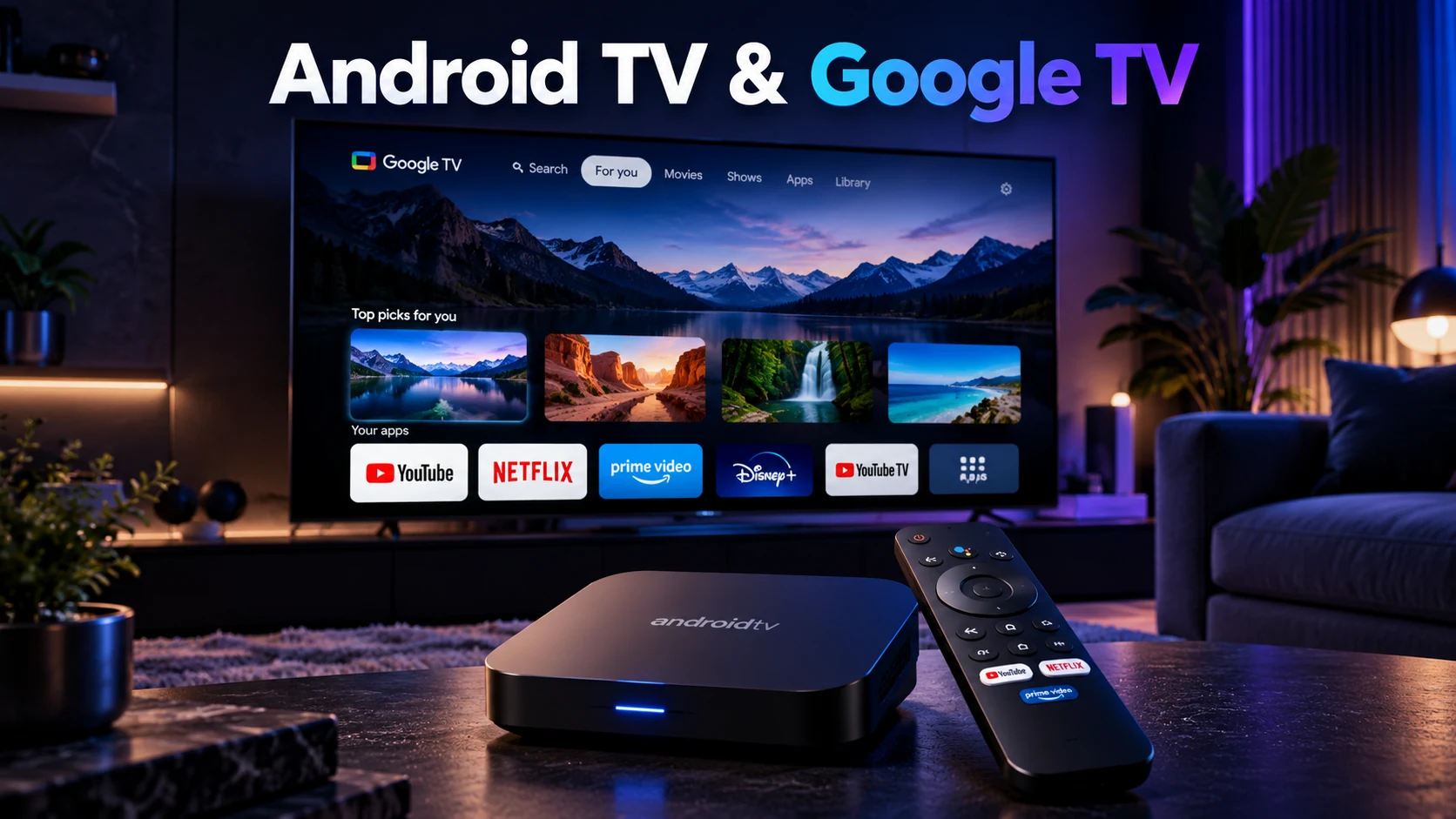 Android TV and Google TV devices for IPTV streaming