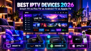 Best IPTV devices in 2026 comparison for Smart TV Fire TV Android TV and Apple TV