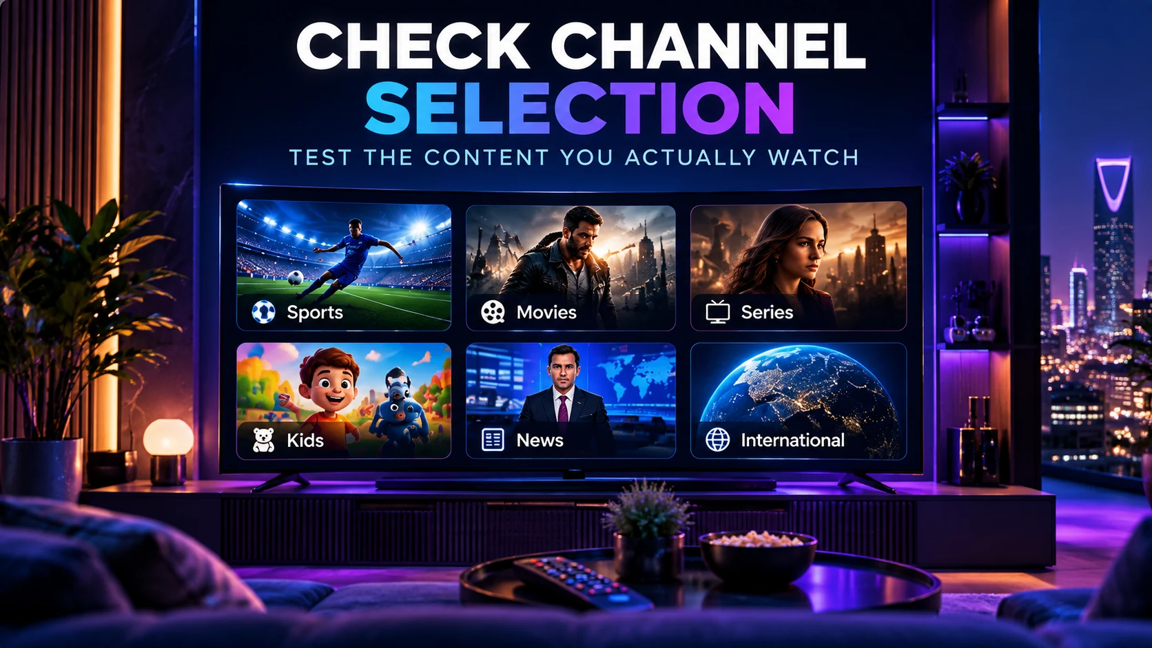 Check IPTV channel selection during a free trial