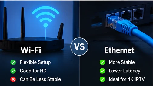 Wi-Fi vs Ethernet for IPTV comparison